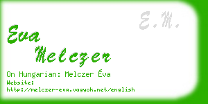 eva melczer business card