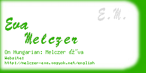 eva melczer business card